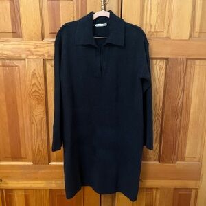 Abercrombie & Fitch Navy Blue Collar Neck Sweater Dress
